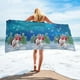 thumbnail image 1 of Toalla de playa de microfibra para hombres y mujeres, toalla de playa de renos, Papá Noel, vista nocturna de Navidad, natación, secado rápido, decoración del hogar, regalo para niños, 1 of 4