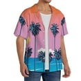 thumbnail image 4 of Sigee Beach with Palm Trees Print Men's Shirts Casual Button Down Short Sleeve Summer Beach Shirt Hawaiian Vacation Shirts Tee Shirt-4X-Large, 4 of 7