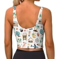 thumbnail image 3 of Vsdgher Travel1 Print Women Sleeveless Athletic Tank Top Built-in Bra Camisole Sports Vest for Yoga Running Fitness Exercise with Removable Pads, 3 of 8