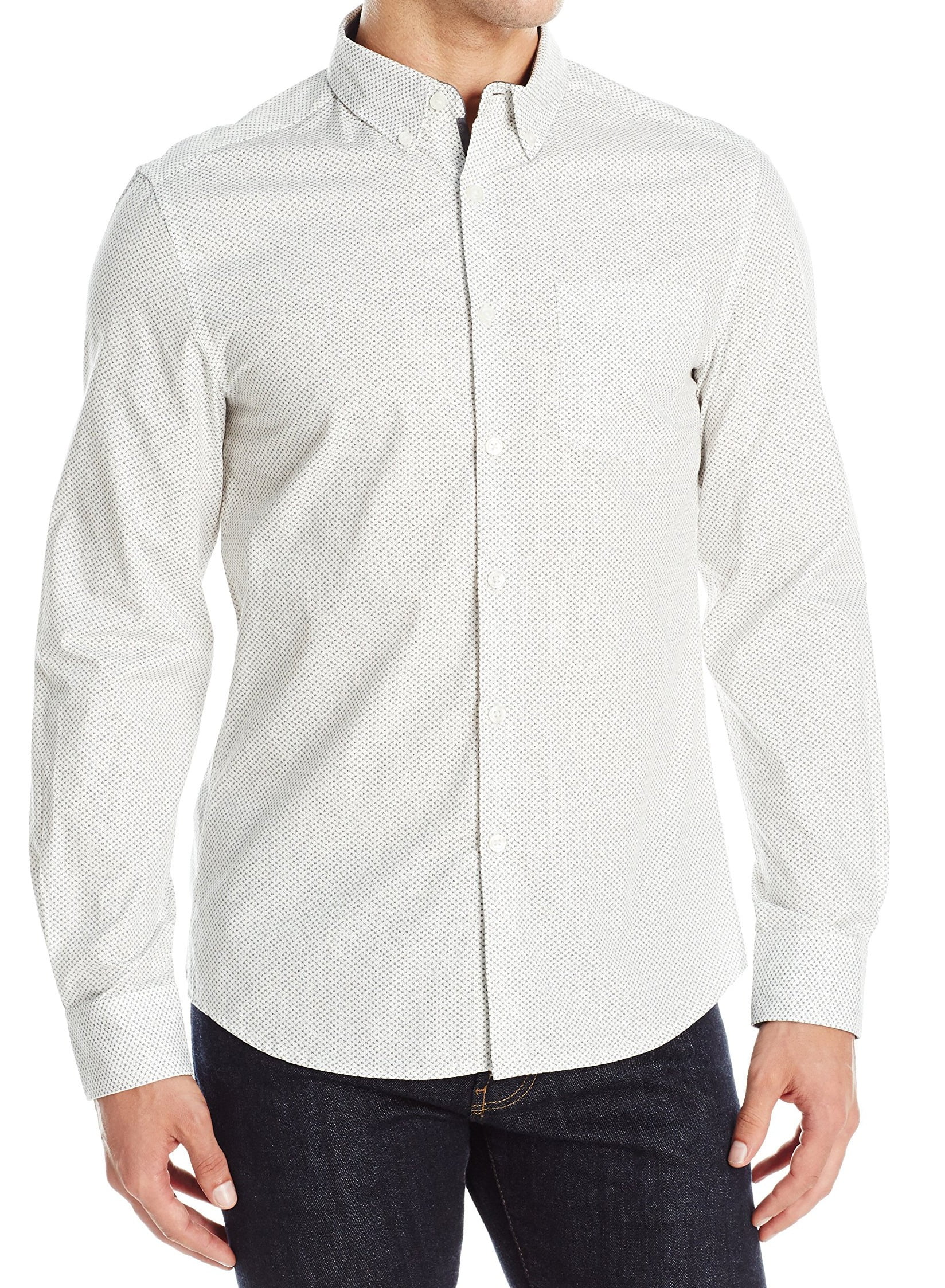 Kenneth Cole - Kenneth Cole NEW White Mens Size XL Printed Slim-Fit ...