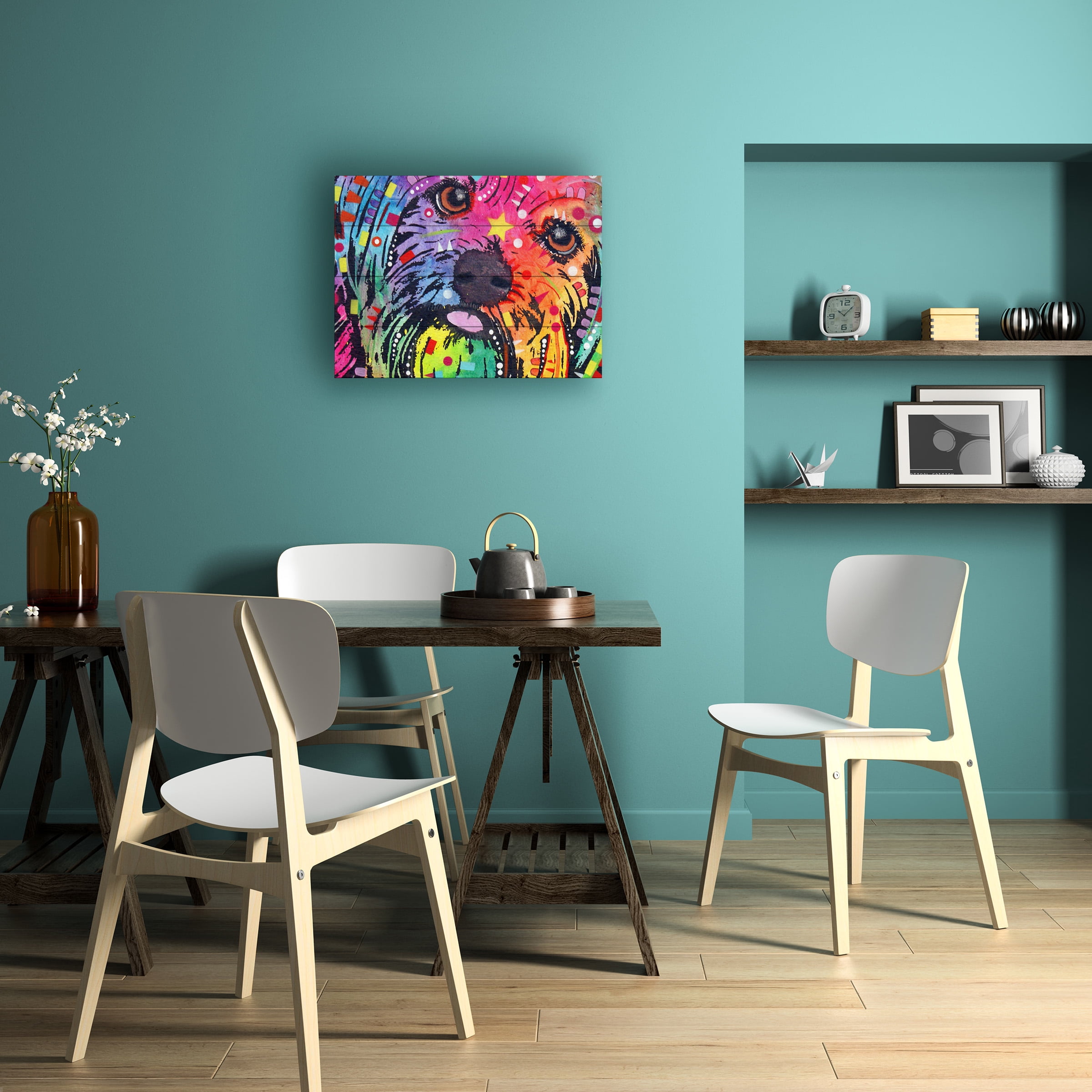 Trademark Fine Art 'Yorkie' Wooden Wall Art Art by Dean Russo