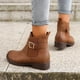 thumbnail image 5 of NECHOLOGY Botas Mujer Adulto Femenino Zapatos Botines de mujer Botas de tobillo para mujer, simples, de color sólido, cómodas, con tacón grueso, de medio cilindro, , de talla grande (Brown, 7), 5 of 6