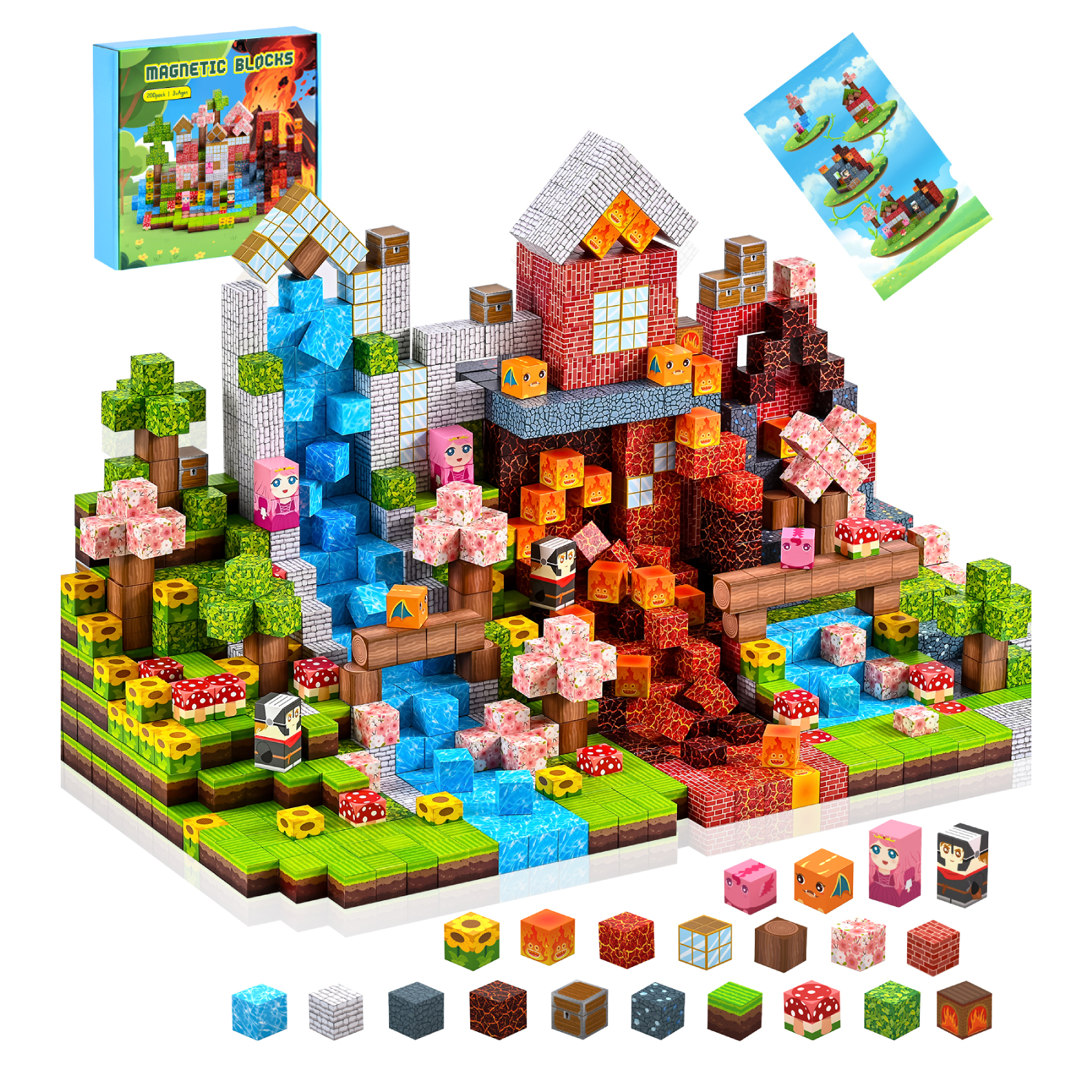 RaceGT 200-Piece Magnetic Building Blocks Set photo 1