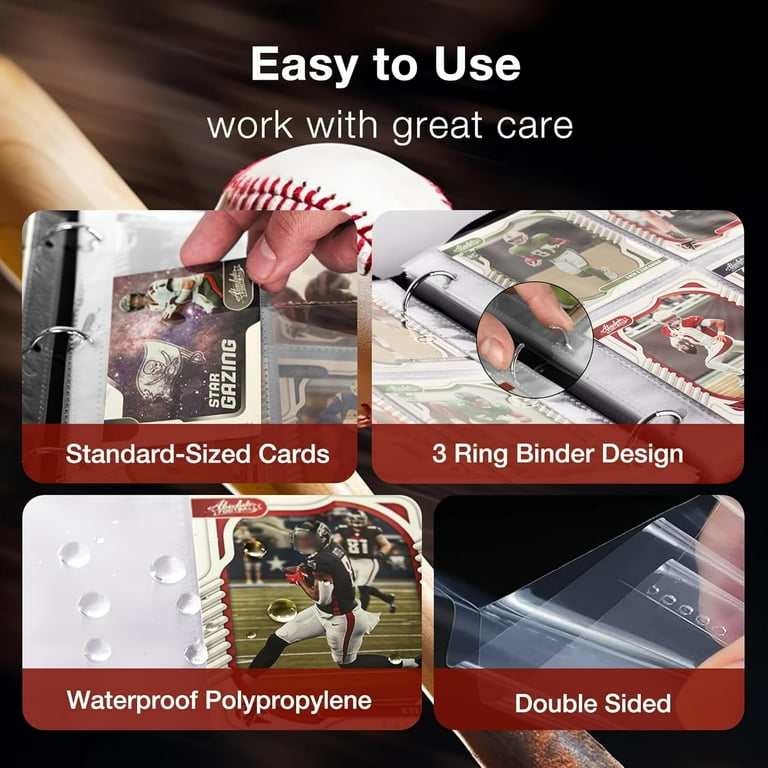 Aazon.co: Baseball Card Binder 900 Pockets, 50 Pages, 3 Ring Trading