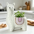 thumbnail image 5 of 6 inch Cute Alpaca Flower Pots, Animal Decorative Ceramic Planters for Indoor Gardens and Cacti, Colorful Office and Home Decor for Living Room,Kitchen, or Desk, 5 of 7