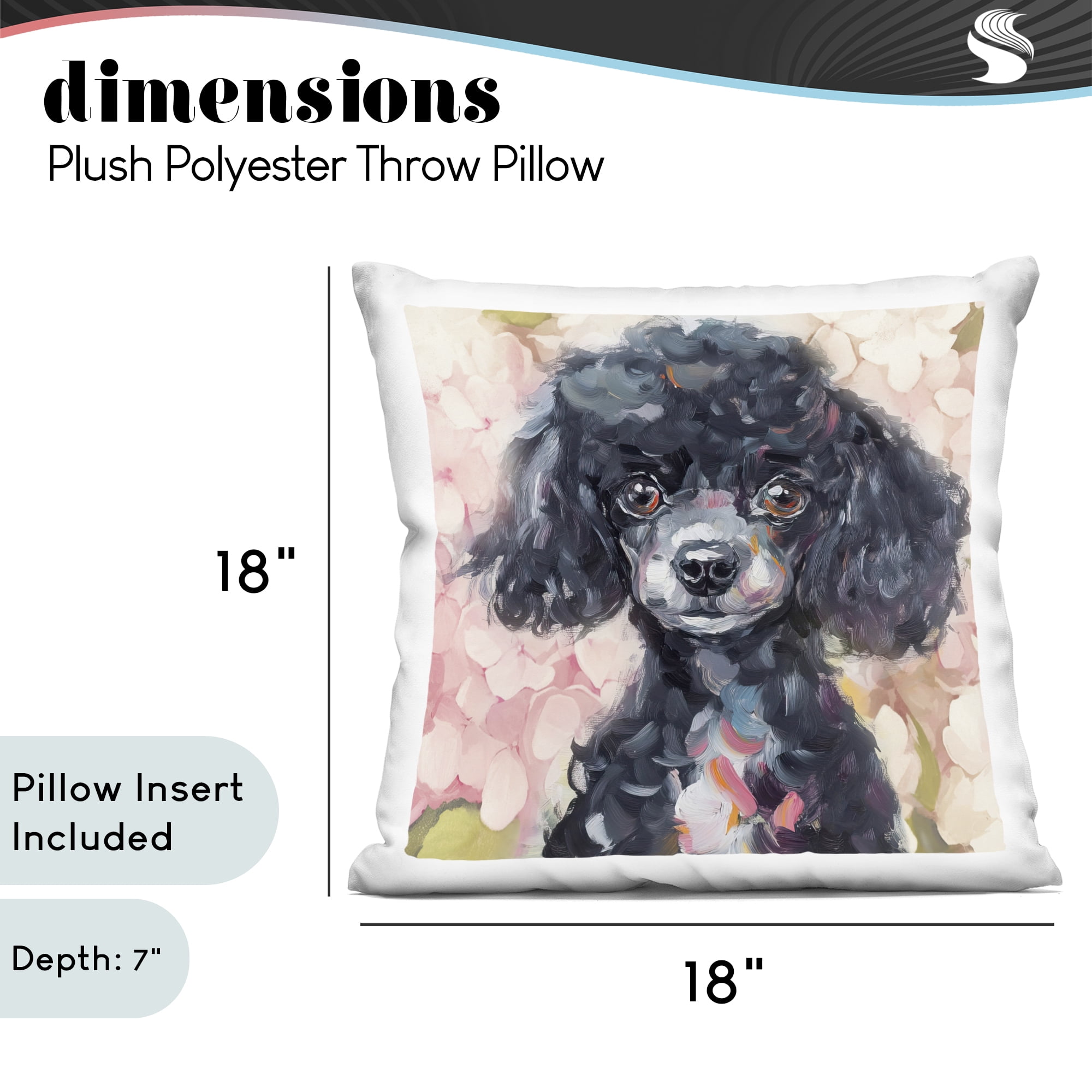 Stupell Industries Little Black Poodle Decorative Printed Throw Pillow, design by Tina LeCour