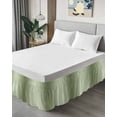 thumbnail image 4 of Sage Green Bed Skirt Ombre Solid Color Gradient Modern Art Bed Skirts Queen Size 18 Inch Drop, Wrap Around Dust Ruffle&nbsp;Bedskirt with Adjustable Elastic Belt for Queen Size Beds, 4 of 7