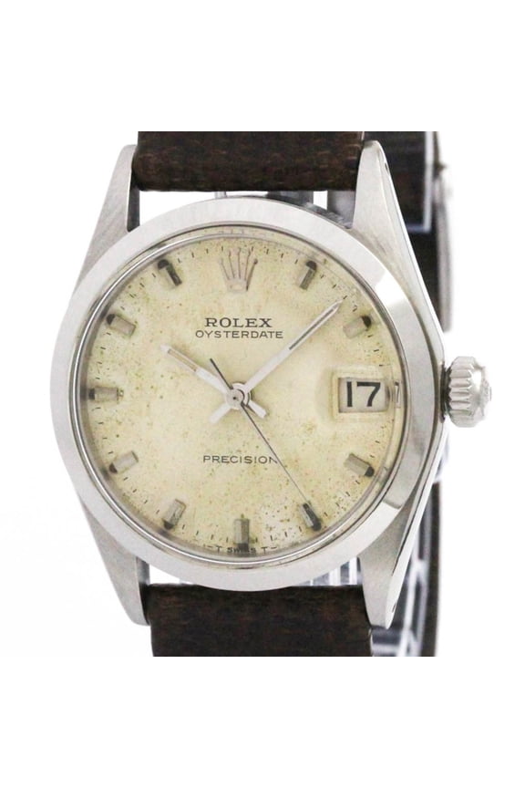Pre-Owned ROLEX Oyster Date Precision 6466 Steel Hand-Winding Mid Size Watch Vintage (Fair)
