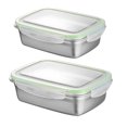 thumbnail image 4 of jojofuny 2Pcs Snack Containers Green Leakproof Lunch Box Stainless Steel for Outdoor Activity, 4 of 8