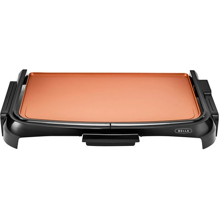 

luxury BELLA Electric Ceramic Titanium Griddle Make 10 Eggs At Once Healthy-Eco Non-stick Coating Hassle-Free Clean Up Large Submersible Cooking Surface 10.5 x 20 Copper/B