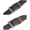 thumbnail image 4 of Men's belt, Reversible Leather Belt ,Dress Belt Genuine Leather Reversible Rotated Buckle with 1.25" Wide Strap - Black/Brown, 4 of 7