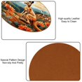 thumbnail image 5 of Kangaroo 6PCS Round Microfiber Leather Coasters, 11x11 cm/4.3x4.3 in, Drink Mats for Table, Set of 6 Absorbent Coasters for Drinks, 5 of 6