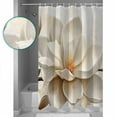 thumbnail image 4 of Retro Magnolia Shower Curtain, 72" x 72", White Floral Vintage Pastoral Style Waterproof Bathroom Curtain Washable Shower Curtain Set with 12 Hooks, 4 of 6