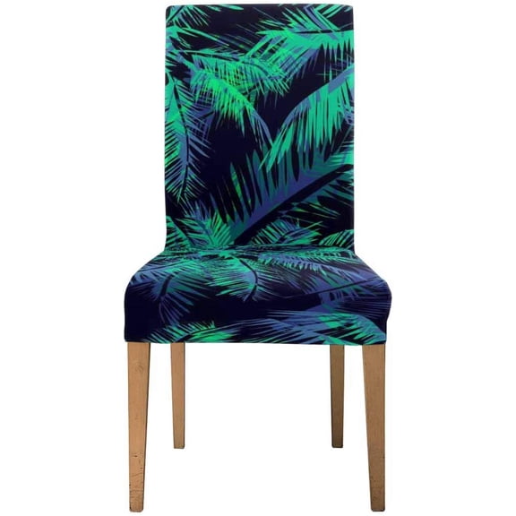 FMSHPON Palm Tree Green Stretch Chair Cover Protector Seat Slipcover for Dining Room Hotel Wedding Party Set of 1