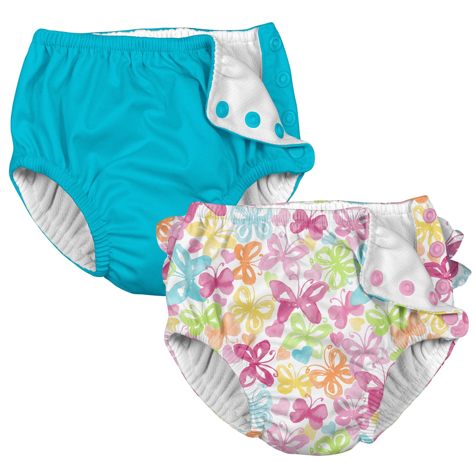 i play Baby and Toddler Snap Reusable Swim Diaper Aqua Blue and