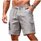 thumbnail image 2 of Ceisia Men's Relaxed Fit Linen-Look Cargo Shorts with Multi-Pocket & Elastic Drawstring Waist Gifts, 2 of 9