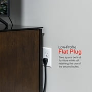 GE Surge Protector Power Strip with USB Ports, 8 Ft Long Extension Cord, 4320 Joules, 12 Outlet Extender (Wide Spaced), 2 USB-A, Flat Plug, Black