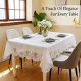 White Lace Pvc Tablecloth, Waterproof Wipe-Clean Floral Table Cover ...