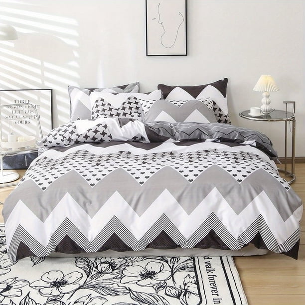 Juego de funda nórdica con estampado Wave: Transforme su dormitorio con suaves y confortables