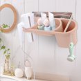 thumbnail image 3 of Estante de almacenamiento multifuncional para secador de pelo de baño montado en la pared, soporte para cepillo de dientes (rosa), 3 of 8