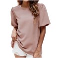 thumbnail image 1 of Blusa de chifón con manga farol y cuello en V de color sólido a la moda informal y sexy para mujer Pompotops hkajfhjk472037, 1 of 7