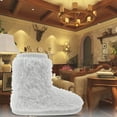 thumbnail image 6 of HOMEHOT Women's Fuzzy Slippers Memory Foam Bootie Slippers for Women Plush Lining Slip-on Bedroom Shoes Adult White 5 6 Female, 6 of 6