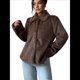 thumbnail image 2 of Abrigos de Invierno para Mujer, Modernos, de Larga, con Solapa y Pelo Sintético, para Otoño. Marrón L, 2 of 9