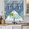 thumbnail image 6 of Purple Octopus Coastal Swag Valances for Windows, Kitchen Curtains 36 Inch Length 2 Panels Set, Summer Beach Seahorse Jellyfish Coral Short Curtains for Small Windows Rod Pocket Cafe Curtains 28"x36", 6 of 8
