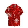 thumbnail image 5 of SDNall Christmas Vacation Hawaiian Shirt Men Funny Xmas Snowflake Short Sleeve Button Down Bowling Shirts Holiday Party Tops (S-5XL,Red), 5 of 5
