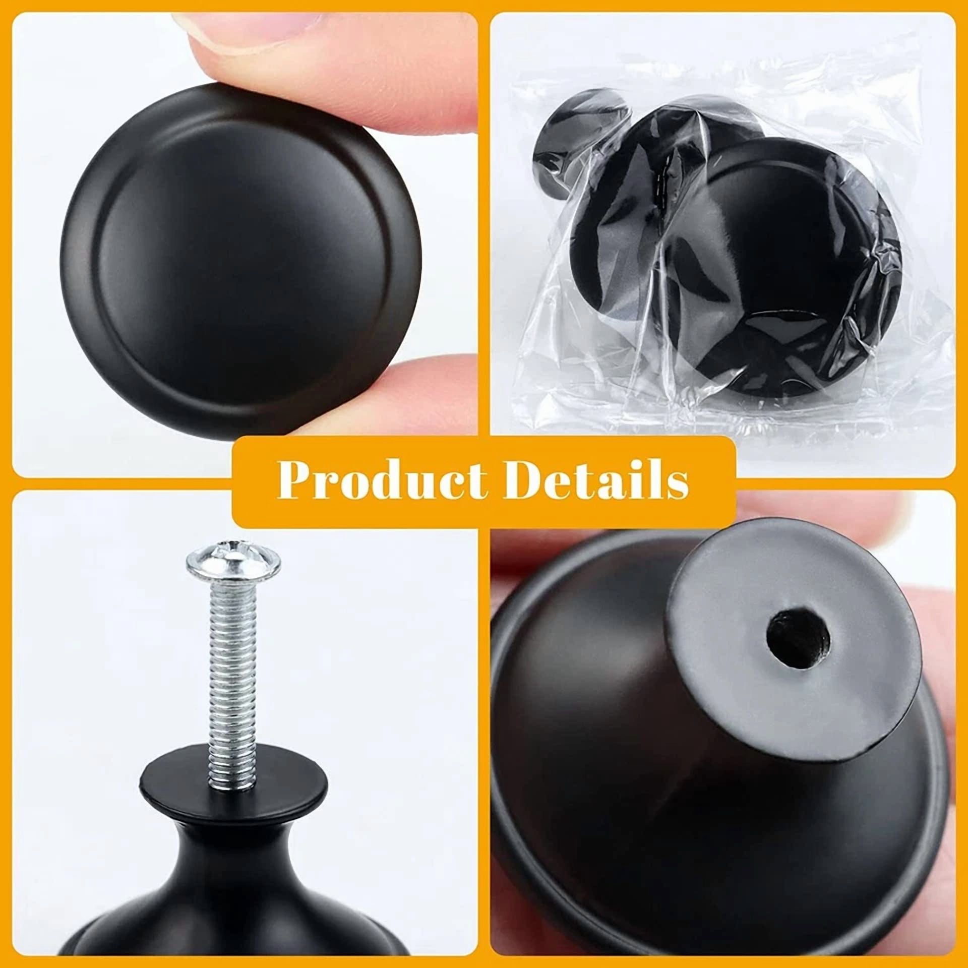 40 Pcs Cabinet Knobs Hardware Bedroom Kitchen Drawer Cupboard Handle Pulls Black
