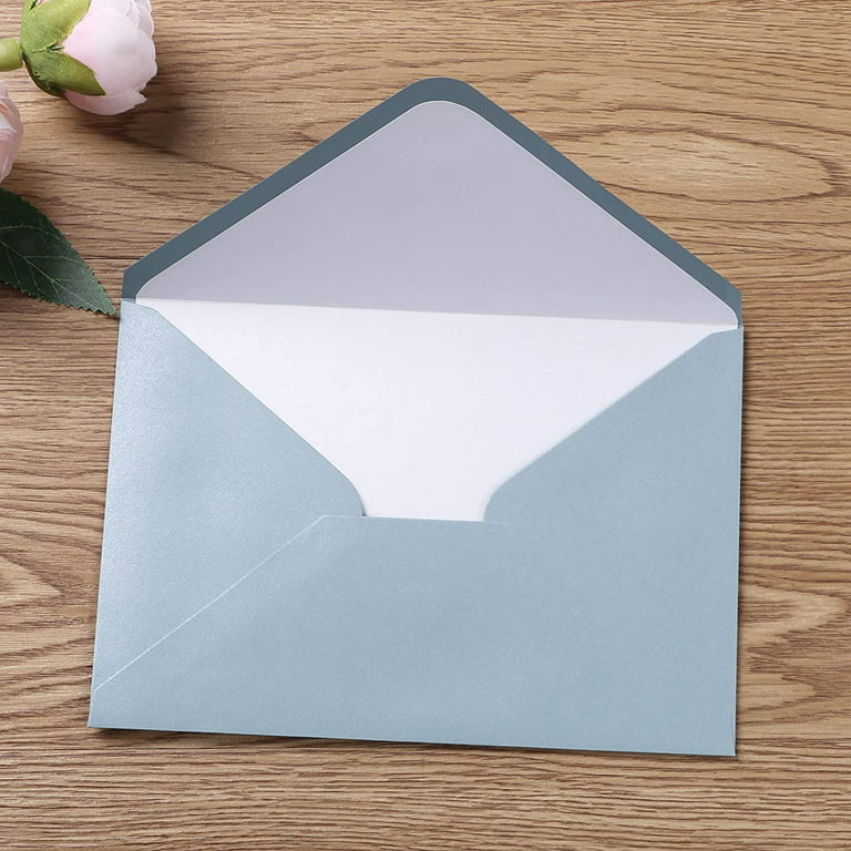 PONATIA 50PCS A7 Thick Shiny Ivory Envelopes, 5.25 x 7.5'' Ivory Wedding  Envelopes, A7 Envelopes for Invitations, Perfect for 5x7'' Weddings