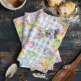 thumbnail image 6 of Blue Easter Kitchen Towels Set of 3, Water Absorbent Dish Towel, Spring Watercolor Bunny Eggs Flower Plaid Decorative Hand Towels - Quick Drying Cloth for Cooking Baking, 18x28 Inch, 6 of 8