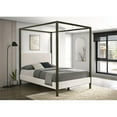thumbnail image 4 of Pemberly Row Fabric Upholstered Eastern King Canopy Bed Vanilla and Bronze, 4 of 5
