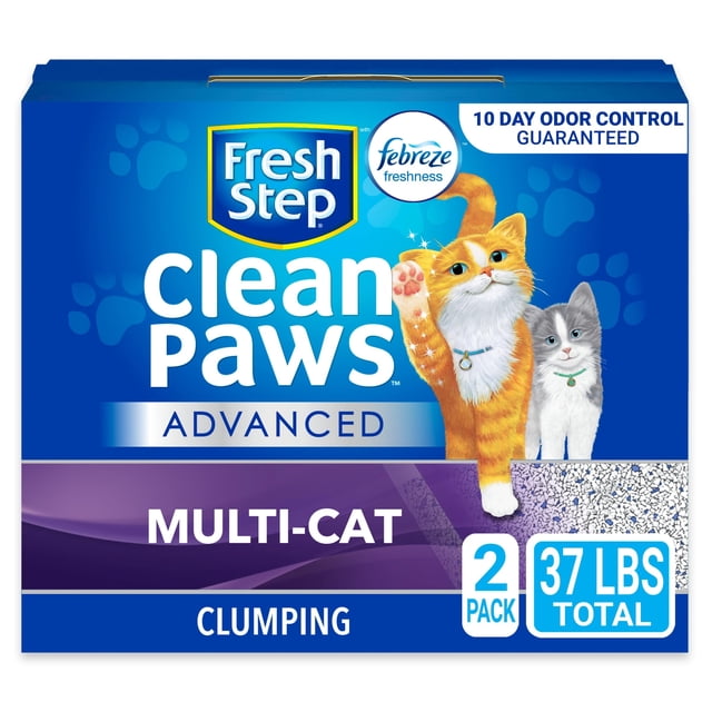 Arena para gatos Fresh Step Clean Paws con Febreze 16,78 kg (2 x 8,39 kg)