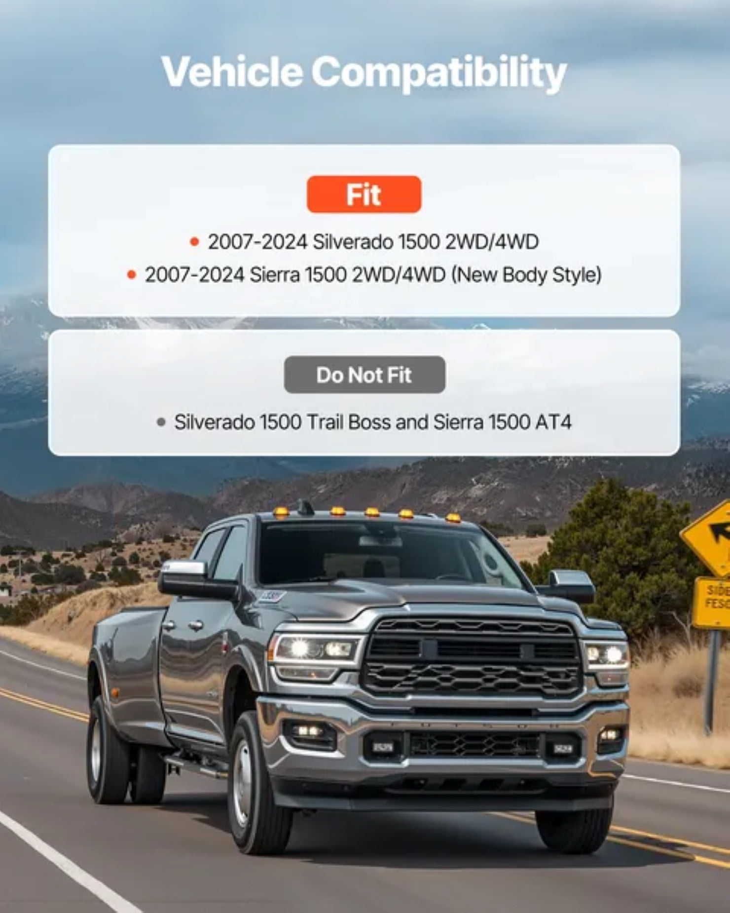 3 in Front Leveling Lift Kit for 2007-2024 Silverado Sierra 1500 2WD/4WD