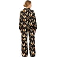 thumbnail image 2 of SCRAWLGOD Rooster Print Black Women 2 Piece Lounge Sets Turtleneck Pullover Sweatsuit Fall Outfits Matching Wide Leg Sweatpants Set Casual Tracksuit Cozy Trendy Clothes, XL, 2 of 7