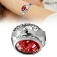 thumbnail image 2 of kjfeif Montre Bague Colorée avec Couvercle Rabattable Cadran Ovale Élastique en Acier Inoxydable Montre pour Femme Bague pour Doigt Anniversaire Accessoires de Mode pour Femmes Adolescentes Lac Bande Élastique Confortable pour la Mode, 2 of 9