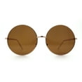 thumbnail image 5 of Iconic Hippie Oversized Round Circle Lens Boho Metal Rim Sunglasses Gold - Brown, 5 of 8