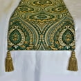 thumbnail image 3 of The HomeCentric King / Queen / Twin Green Luxury Full 68"x18" Bed Runner WITHOUT Pillow Cover, Damask, tassels & Tapestry Bed Scarf on Jacquard fabric - Damask Tapestry, 3 of 5