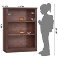 thumbnail image 3 of Joaxswe 3 Cube Tall Skinny Bookcase, Free Standing Organizer Shelf, Floor Vintage Bookshelves for Living Room, Office, Walnut, 3 of 9
