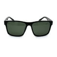 thumbnail image 2 of Polarized Mens Rectangular Minimal Sport Plastic Sunglasses Shiny Black Green, 2 of 4
