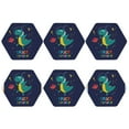 thumbnail image 2 of Balery 6 Pcs Dinosau Space Explorerleather Coasters Set, Drink Table Cup Coasters For Living Room Kitchen Coffee Decor, 2 of 9