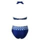 thumbnail image 3 of Gibobby Trajes de Baño Mujer Sujetador deportivo cruzado para mujer, ropa de playa con estampado de flores, conjunto de Bikini de baño con realce, traje (Azul,CH), 3 of 5
