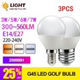 thumbnail image 2 of Bombilla Led G45 E27 E14 AC 220V-240V, lámpara de luz diurna, 3W, 5W, 6W, 7W, color blanco frío y cálido, para sala de estar, 2 of 4
