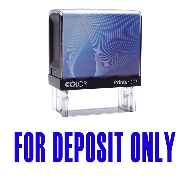 FOR DEPOSIT ONLY Self Inking Rubber Stamp Blue Ink Office Stamp Colop Stamper