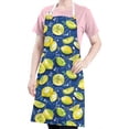 thumbnail image 5 of Yellow Lemon Fruit Slices Blue Pattern Apron-Garden Aprons for Women with Pockets-Cotton Linen Waterproof Kitchen Cooking Gardening Aprons Adjustable for Kitchen,Cooking,BBQ and Salon 33x27 Inch, 5 of 7