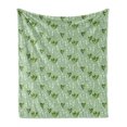 thumbnail image 1 of Floral Soft Flannel Fleece Throw Blanket, Design of Dragonflies and Campanula Flowers Wild Nature, Cozy Plush for Indoor and Outdoor Use, 50" x 70", Pale Green Pale Blue, by Ambesonne, 1 of 5