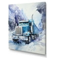 thumbnail image 2 of Designart "Arctic Hauler Turquoise Semi Truck I" Truck Canvas Print, 2 of 5