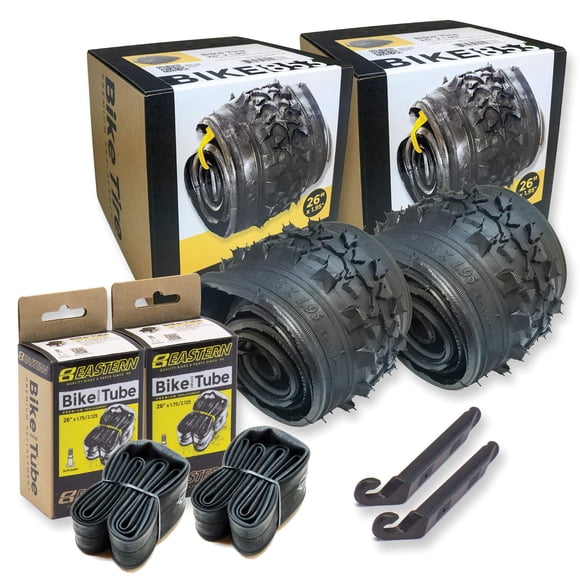 Trousse de Remplacement de Pneu de Vélo de 26 Pouces pour Pneus de Vélo de Montagne 26 X 1,95 Comprend des Outils. avec Ou Sans Chambres à Air Choisissez 1 Ou 2 Paquets. (2 Pneus et 2 Chambres à Air)