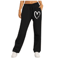 thumbnail image 2 of Endives Women's Sweatpants Heart Printed Fleece Lined Casual Sports Loose Plush Pants Straight Leg Pants, 2 of 4